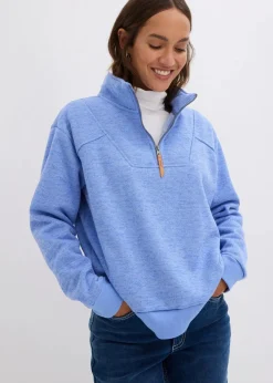 bonprix Bekleidung·Blusen & Tuniken|Sweat^Super-Kuschel Long-Sweatshirt perlblau