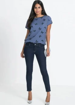 bonprix Jeans|Bekleidung·Shirts & Tops^Super-Stretch-Jeans aus leichtem Material dunkelblau denim