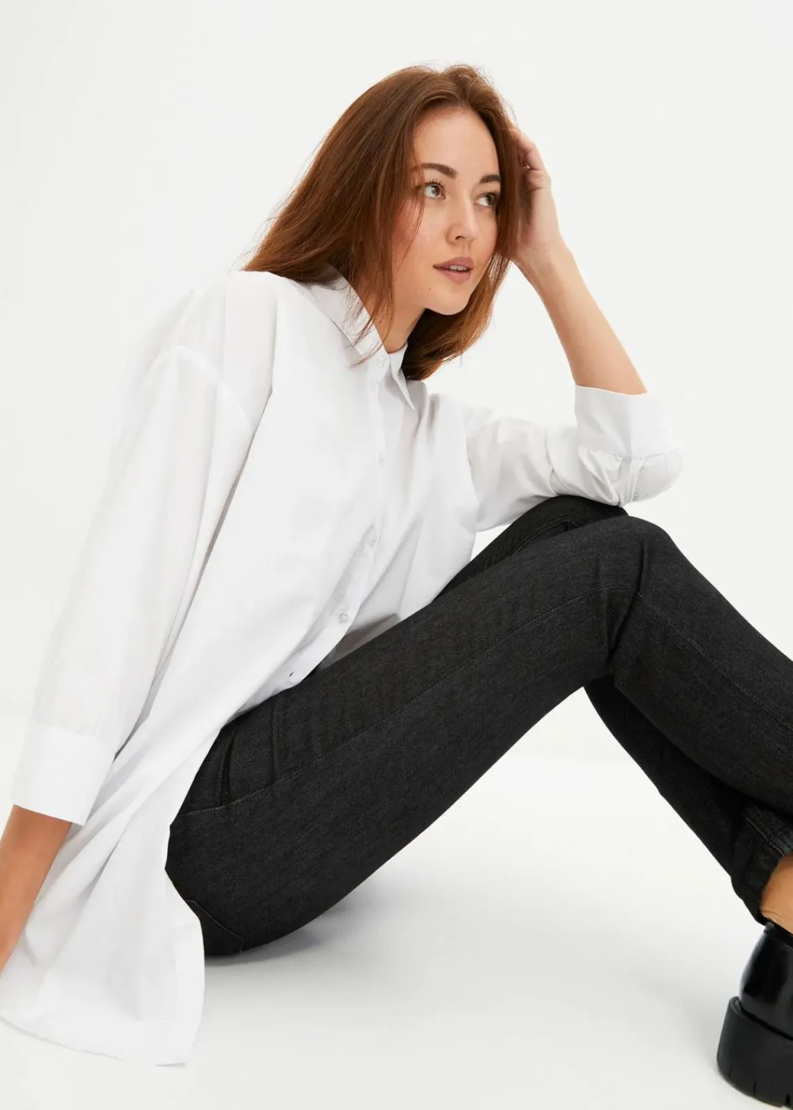 bonprix Bekleidung·Shirts & Tops|Jeans^Super-Stretch-Jeans aus leichtem Material schwarz denim