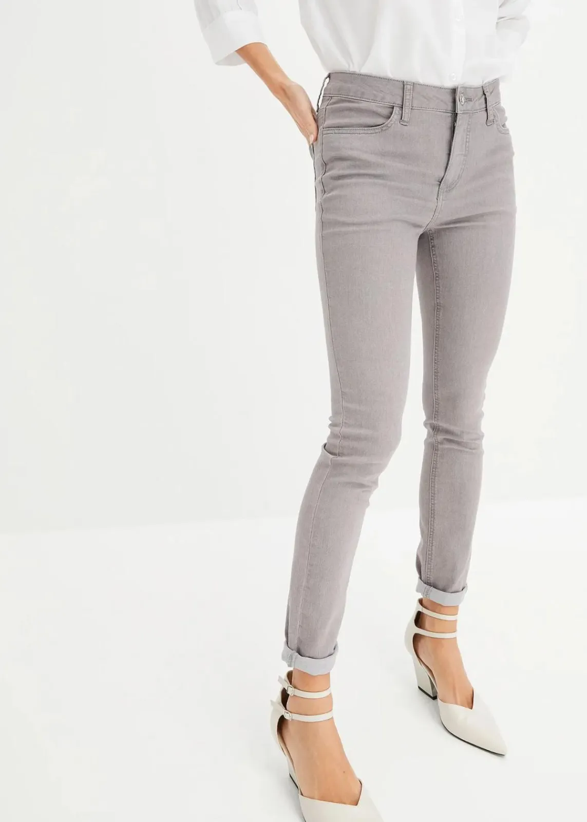 bonprix Jeans|Bekleidung·Shirts & Tops^Super-Stretch-Jeans aus leichtem Material grau denim