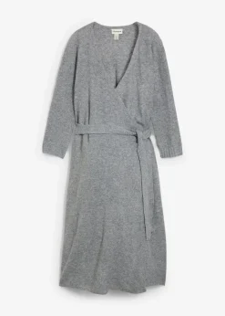 bonprix Nachhaltigere Materialien|Bekleidung·Blazer^Superweiches Umstands- und Stillstrickkleid mit 3/4 Ärmeln grau meliert