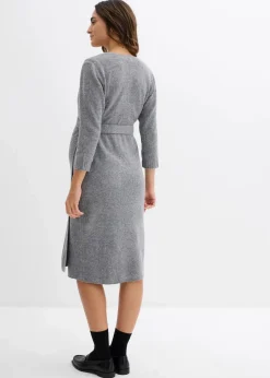 bonprix Nachhaltigere Materialien|Bekleidung·Blazer^Superweiches Umstands- und Stillstrickkleid mit 3/4 Ärmeln grau meliert
