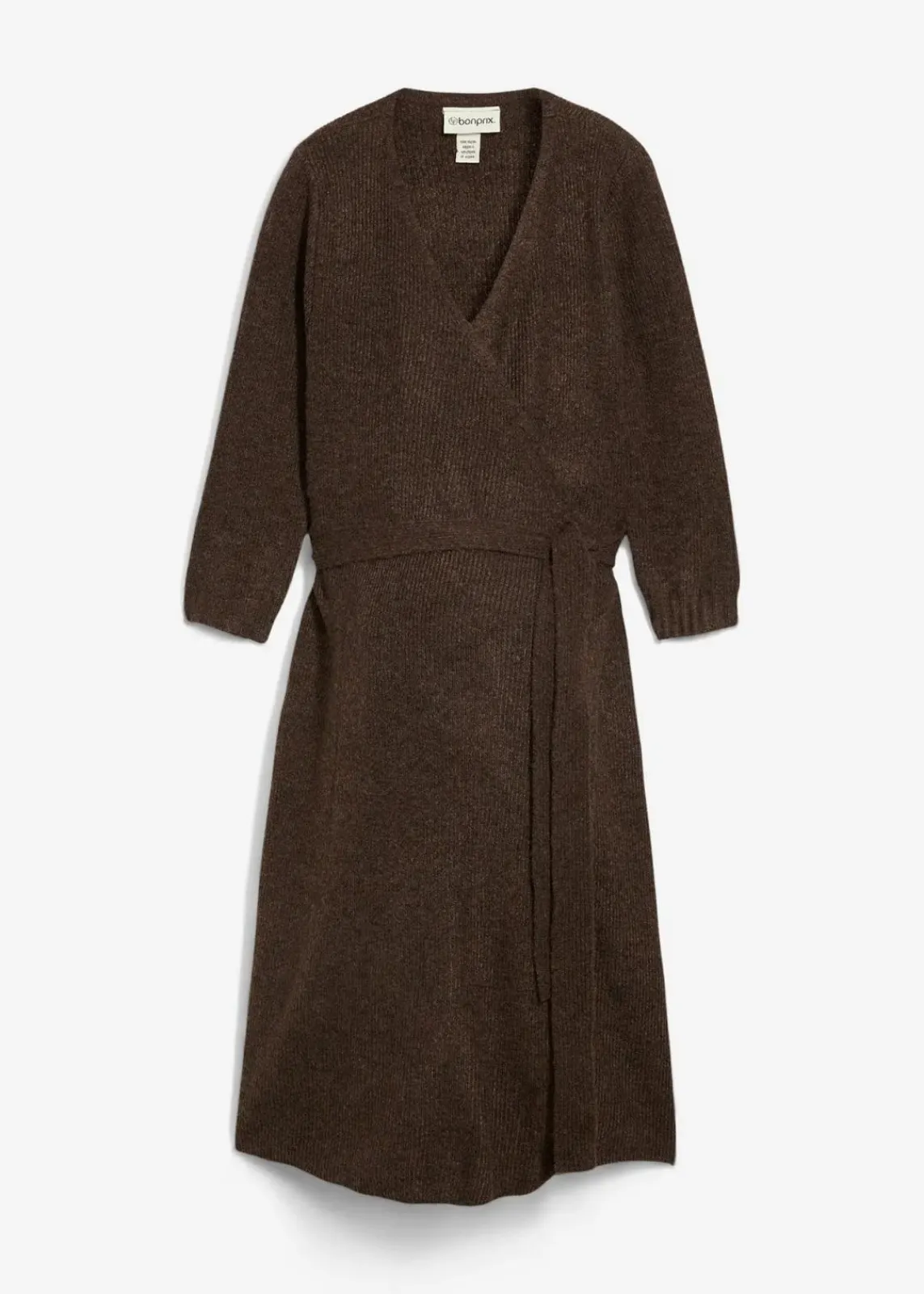 bonprix Nachhaltigere Materialien|Bekleidung·Blazer^Superweiches Umstands- und Stillstrickkleid mit 3/4 Ärmeln braun meliert