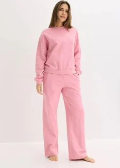 bonprix Wäsche·Homewear|Wäsche·Nachtwäsche^Sweat Hausanzug mit Biesen rauchorchidee