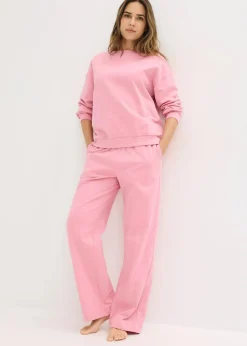 bonprix Wäsche·Homewear|Wäsche·Nachtwäsche^Sweat Hausanzug mit Biesen rauchorchidee