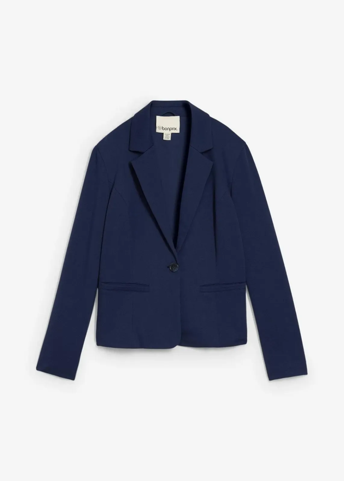 bonprix Sweat|Blazer^Sweatblazer mit fließender Viskose dunkelblau