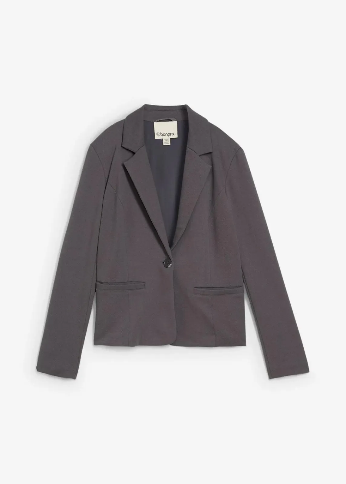 bonprix Bekleidung·Basics|Bekleidung·Blusen & Tuniken^Sweatblazer mit fließender Viskose anthrazit