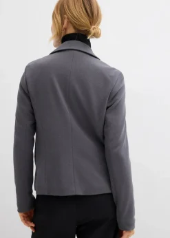 bonprix Bekleidung·Basics|Bekleidung·Blusen & Tuniken^Sweatblazer mit fließender Viskose anthrazit
