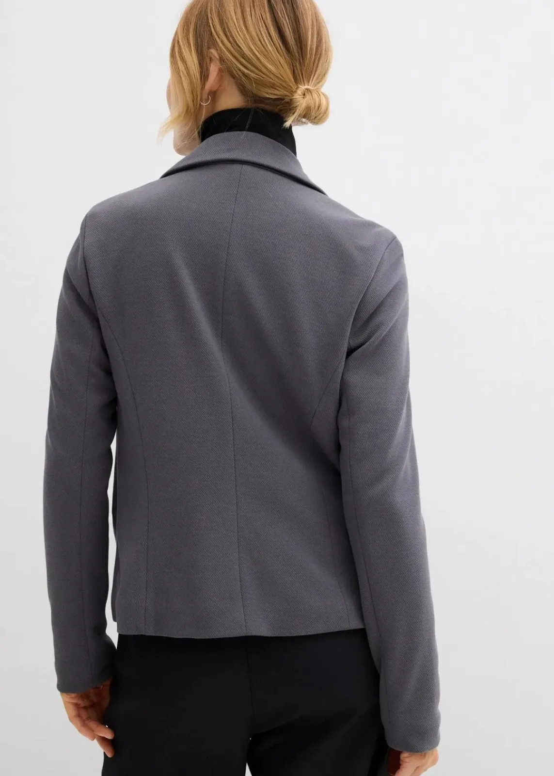 bonprix Bekleidung·Basics|Bekleidung·Blusen & Tuniken^Sweatblazer mit fließender Viskose anthrazit