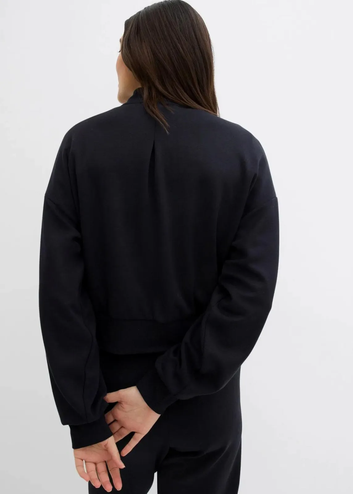 bonprix Bekleidung·Hosen|Jacken & Mäntel^Sweatblouson aus softem Viskose-Mix schwarz
