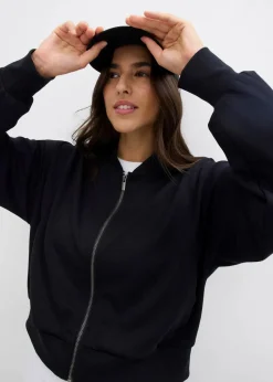 bonprix Bekleidung·Hosen|Jacken & Mäntel^Sweatblouson aus softem Viskose-Mix schwarz