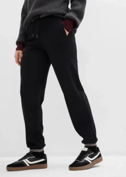 bonprix Bekleidung·Blusen & Tuniken|Bekleidung·Kleider^Sweathose aus Baumwoll-Mix, 2er Pack schwarz+schwarz