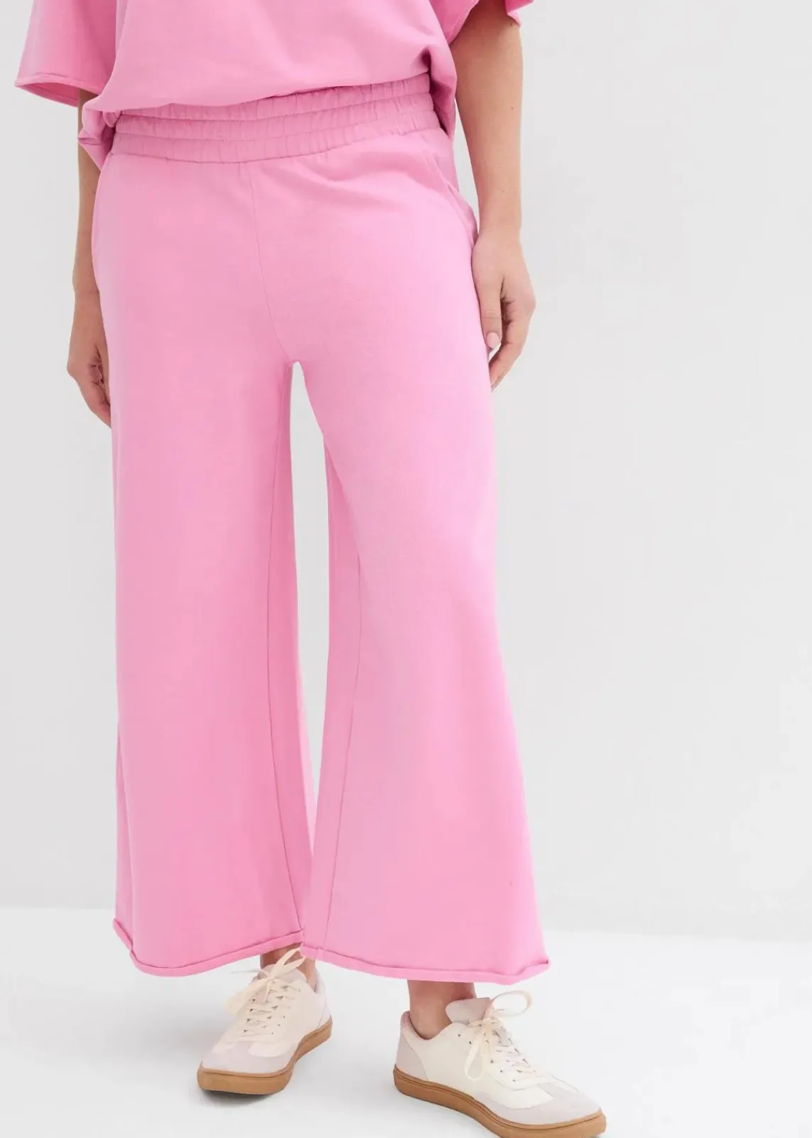 bonprix Hosen|Sweat^Sweathose aus Bio-Baumwolle, 7/8 Länge blütenpink