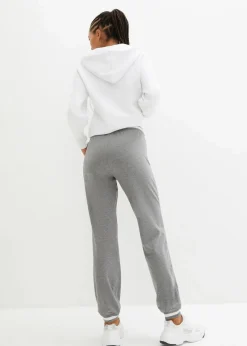 bonprix Hosen|Sweat^Sweathose aus elastischem Baumwoll-Mix grau meliert