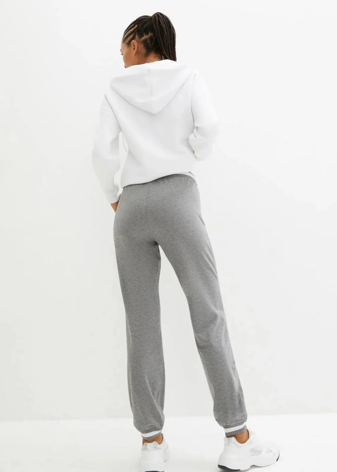 bonprix Hosen|Sweat^Sweathose aus elastischem Baumwoll-Mix grau meliert