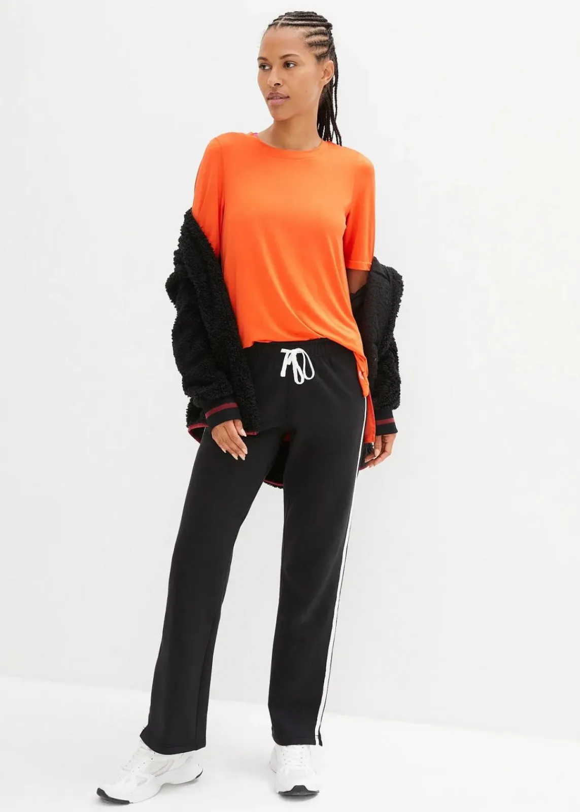 bonprix Bekleidung·Blusen & Tuniken|Bekleidung·Kleider^Sweathose aus reiner Baumwolle schwarz gestreift