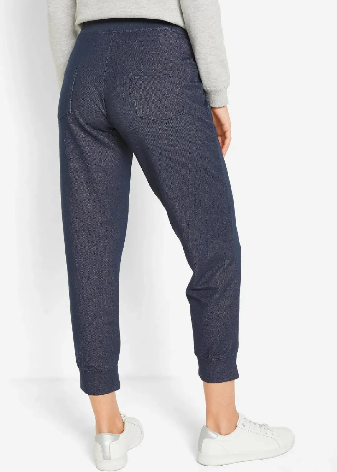bonprix Sweat|Hosen^7/8-Sweathose in Jeansoptik dunkelblau