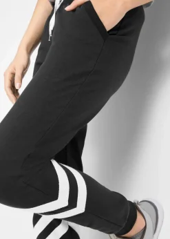 bonprix Bekleidung·Blusen & Tuniken|Bekleidung·Kleider^Sweathose mit Streifen schwarz gestreift