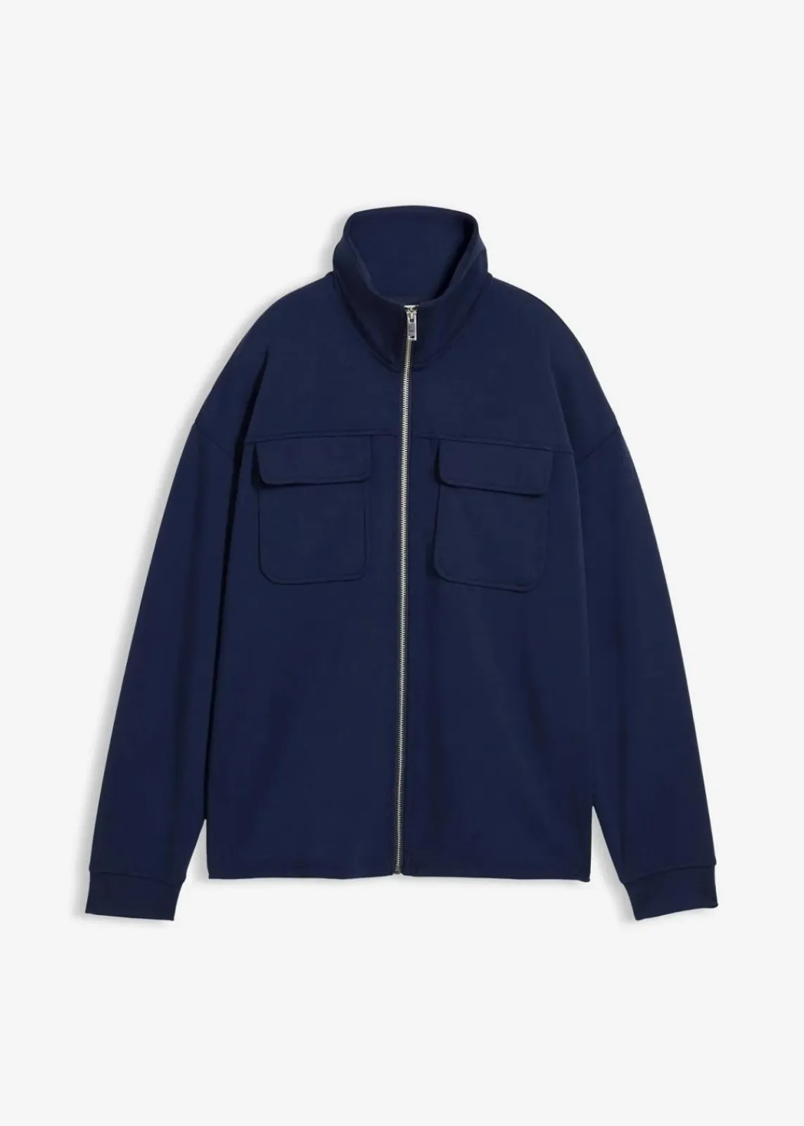 bonprix Bekleidung·Blusen & Tuniken|Sweat^Sweatjacke aus leicht glänzendem Viskose-Mix dunkelblau