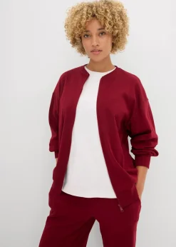 bonprix Zweiteiler & Sets^Sweatjacke aus reiner Baumwolle pflaumenrot