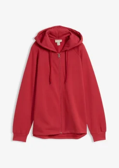 bonprix Sweat|Basics^Sweatjacke aus reiner Bio-Baumwolle kirschrot