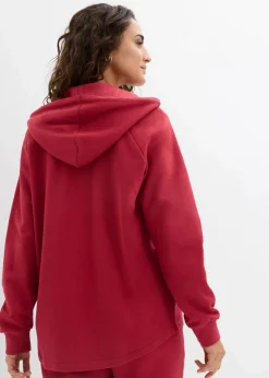bonprix Sweat|Basics^Sweatjacke aus reiner Bio-Baumwolle kirschrot