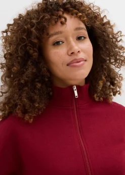 bonprix Nachhaltigere Materialien|Sweat^Sweatjacke aus reiner Bio-Baumwolle pflaumenrot