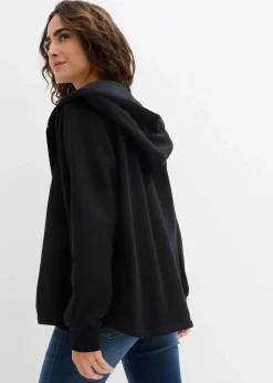 bonprix Bekleidung·Röcke|Bekleidung·Blusen & Tuniken^Sweatjacke aus reiner Bio-Baumwolle schwarz