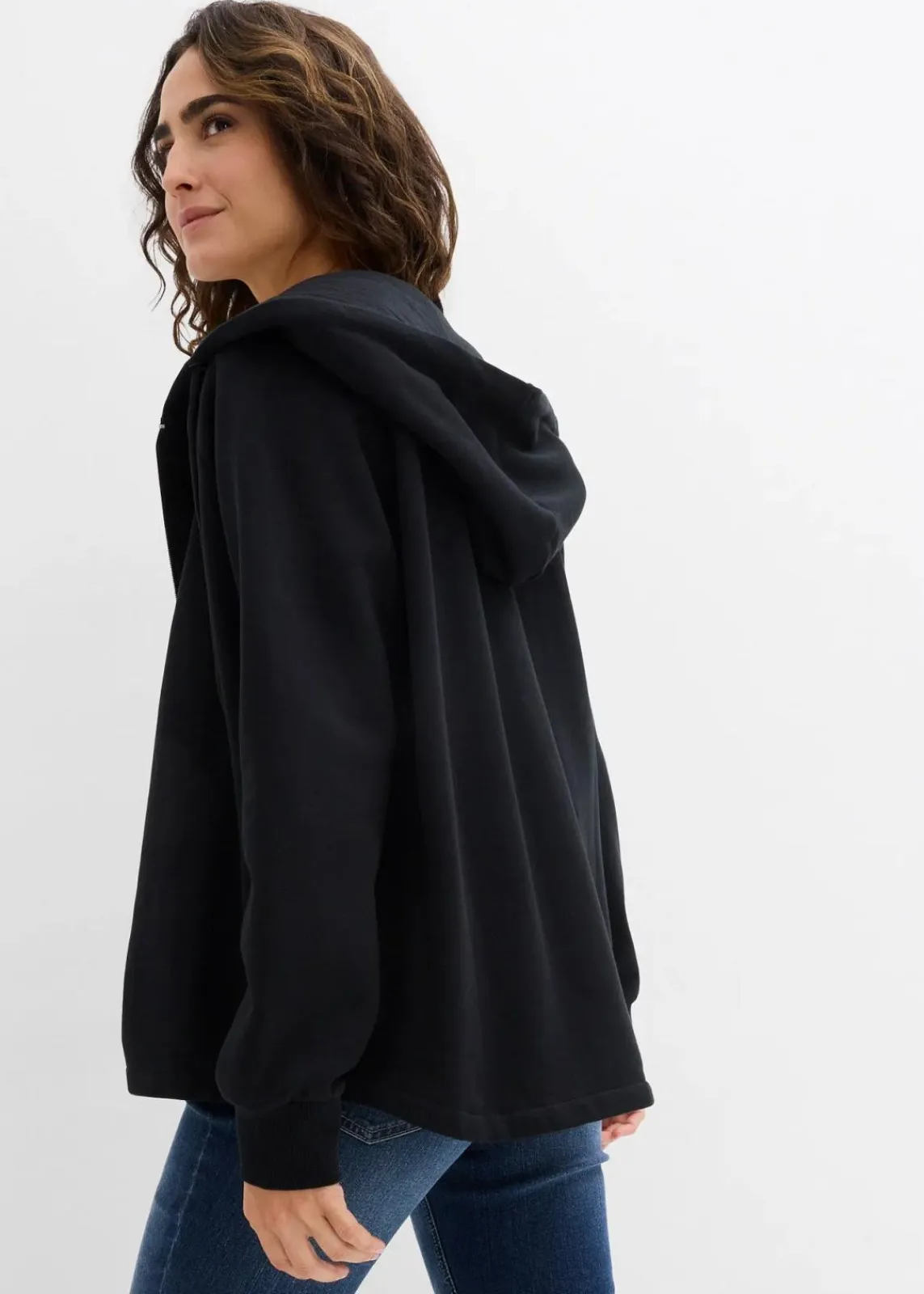 bonprix Bekleidung·Röcke|Bekleidung·Blusen & Tuniken^Sweatjacke aus reiner Bio-Baumwolle schwarz
