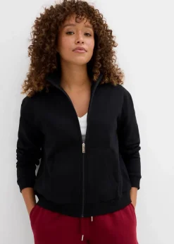 bonprix Nachhaltigere Materialien|Sweat^Sweatjacke aus reiner Bio-Baumwolle schwarz