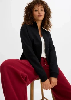 bonprix Nachhaltigere Materialien|Sweat^Sweatjacke aus reiner Bio-Baumwolle schwarz