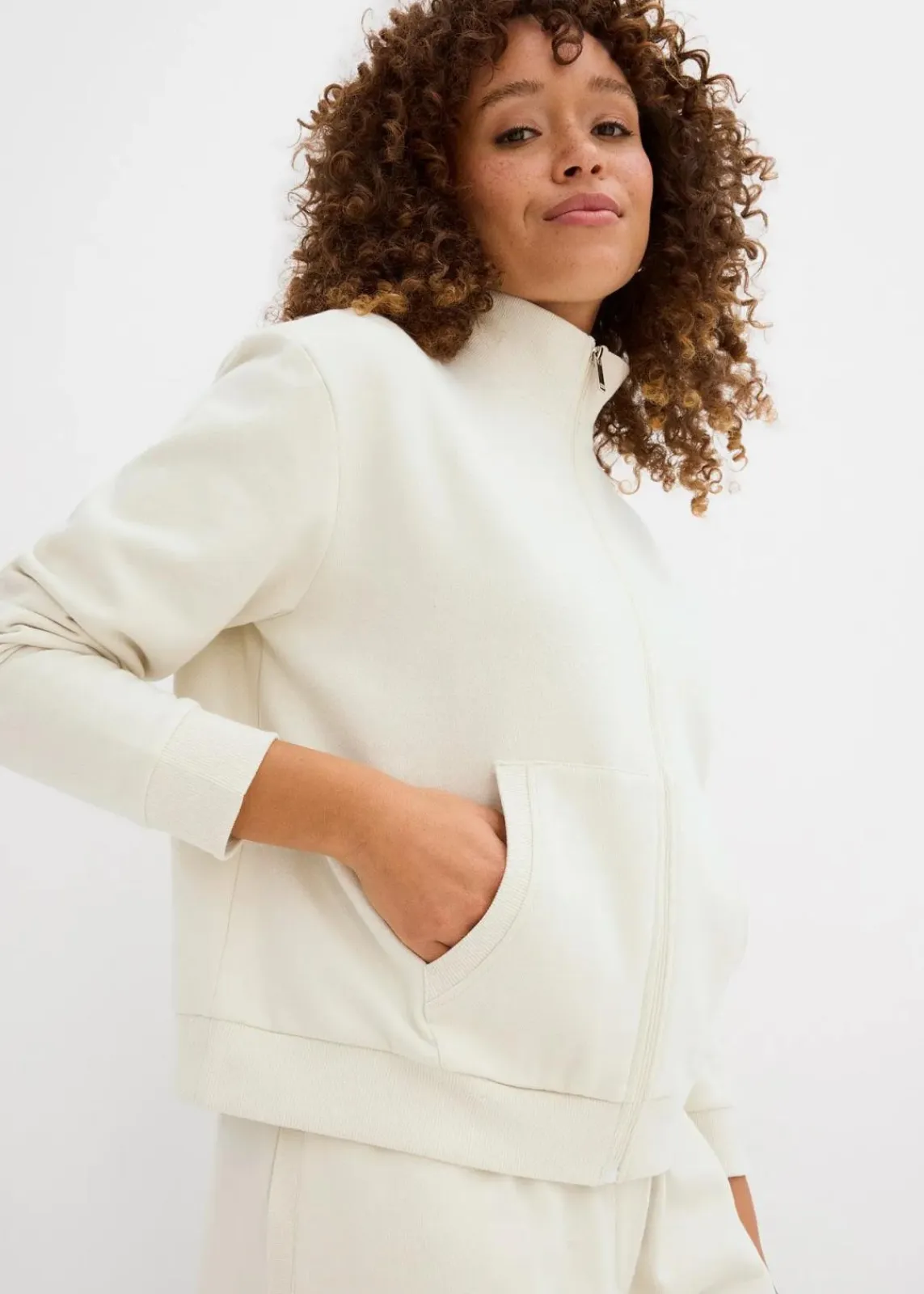 bonprix Bekleidung·Röcke|Bekleidung·Blusen & Tuniken^Sweatjacke aus reiner Bio-Baumwolle silbergrün