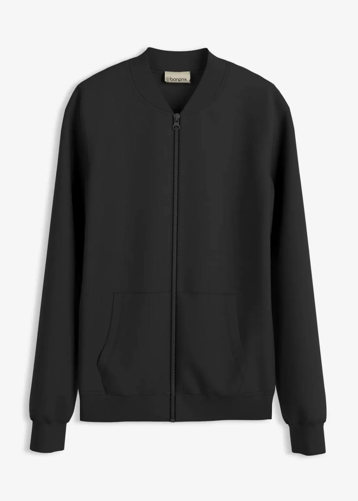 bonprix Bekleidung·Röcke|Bekleidung·Blusen & Tuniken^Sweatjacke aus Scuba mit Reißverschluss schwarz