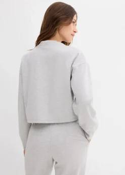 bonprix Bekleidung·Blusen & Tuniken|Sweat^Sweatjacke aus Viskose-Mix hellgrau meliert meliert