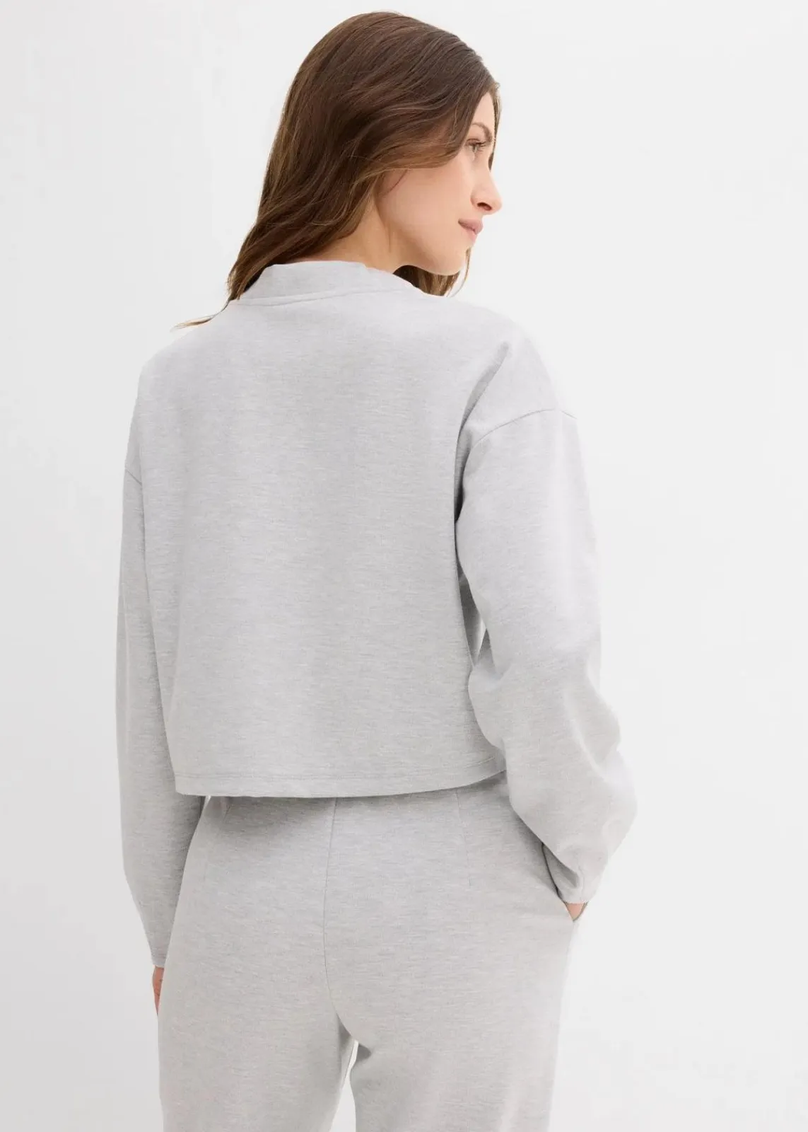 bonprix Bekleidung·Blusen & Tuniken|Sweat^Sweatjacke aus Viskose-Mix hellgrau meliert meliert