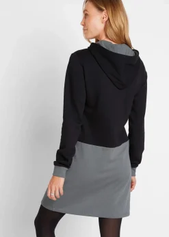 bonprix Bekleidung·Blusen & Tuniken|Bekleidung·Pullover & Strickjacken^Sweatkleid grau/schwarz