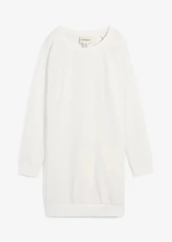 bonprix Kleider|Sweat^Sweatkleid wollweiß