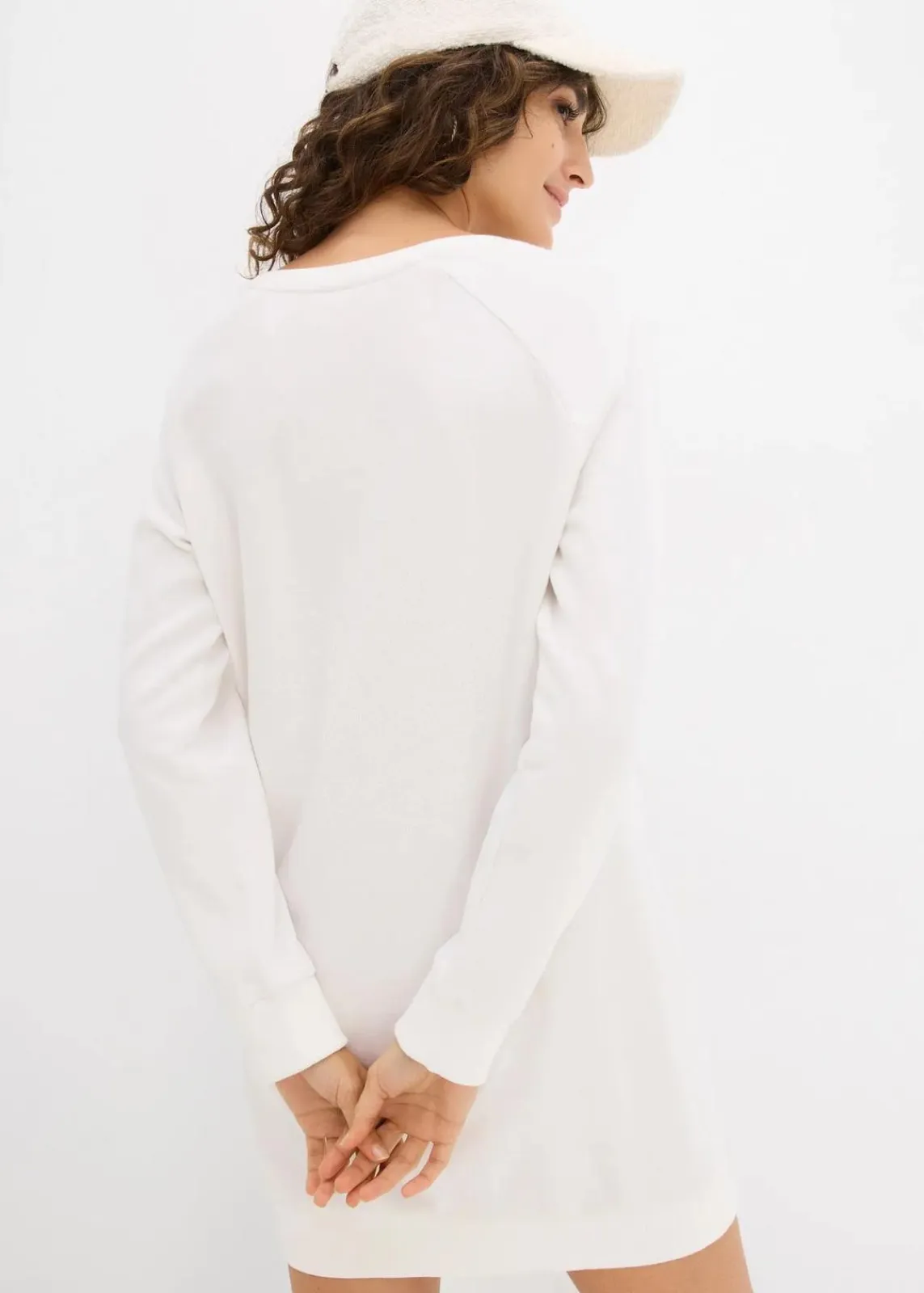 bonprix Kleider|Sweat^Sweatkleid wollweiß