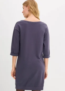 bonprix Kleider|Sweat^Sweatkleid, 3/4 Arm, innen weich angerauht blaubeere