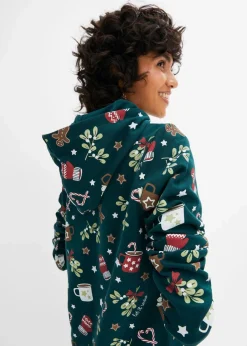 bonprix Bekleidung·Blusen & Tuniken|Bekleidung·Pullover & Strickjacken^Sweatkleid aus Baumwoll-Mix tiefgrün