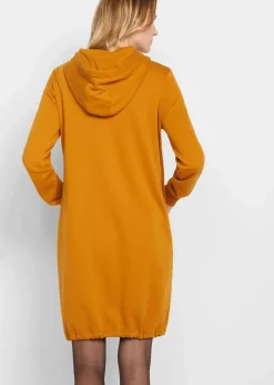 bonprix Kleider|Sweat^Sweatkleid aus Baumwoll-Mix rehbraun