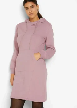 bonprix Bekleidung·Blusen & Tuniken|Bekleidung·Pullover & Strickjacken^Sweatkleid aus Baumwoll-Mix rosenholz