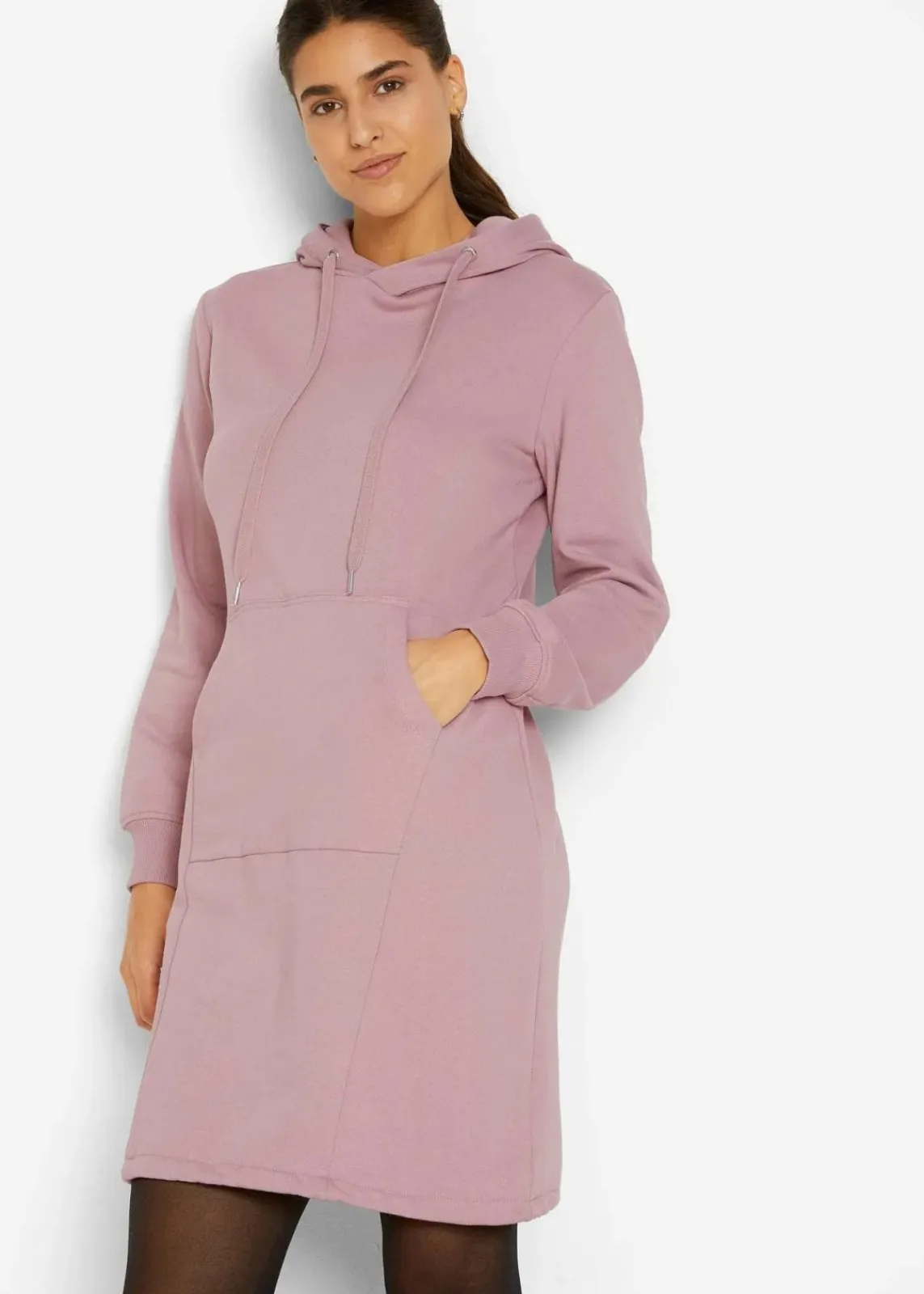 bonprix Bekleidung·Blusen & Tuniken|Bekleidung·Pullover & Strickjacken^Sweatkleid aus Baumwoll-Mix rosenholz