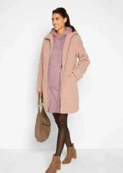 bonprix Bekleidung·Blusen & Tuniken|Bekleidung·Pullover & Strickjacken^Sweatkleid aus Baumwoll-Mix rosenholz