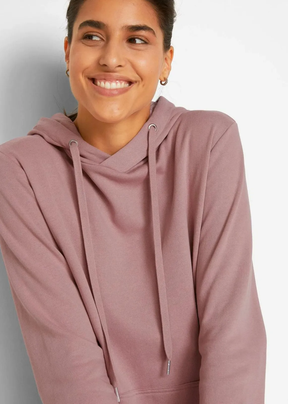 bonprix Bekleidung·Blusen & Tuniken|Bekleidung·Pullover & Strickjacken^Sweatkleid aus Baumwoll-Mix rosenholz