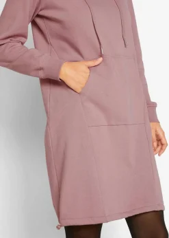 bonprix Bekleidung·Blusen & Tuniken|Bekleidung·Pullover & Strickjacken^Sweatkleid aus Baumwoll-Mix rosenholz