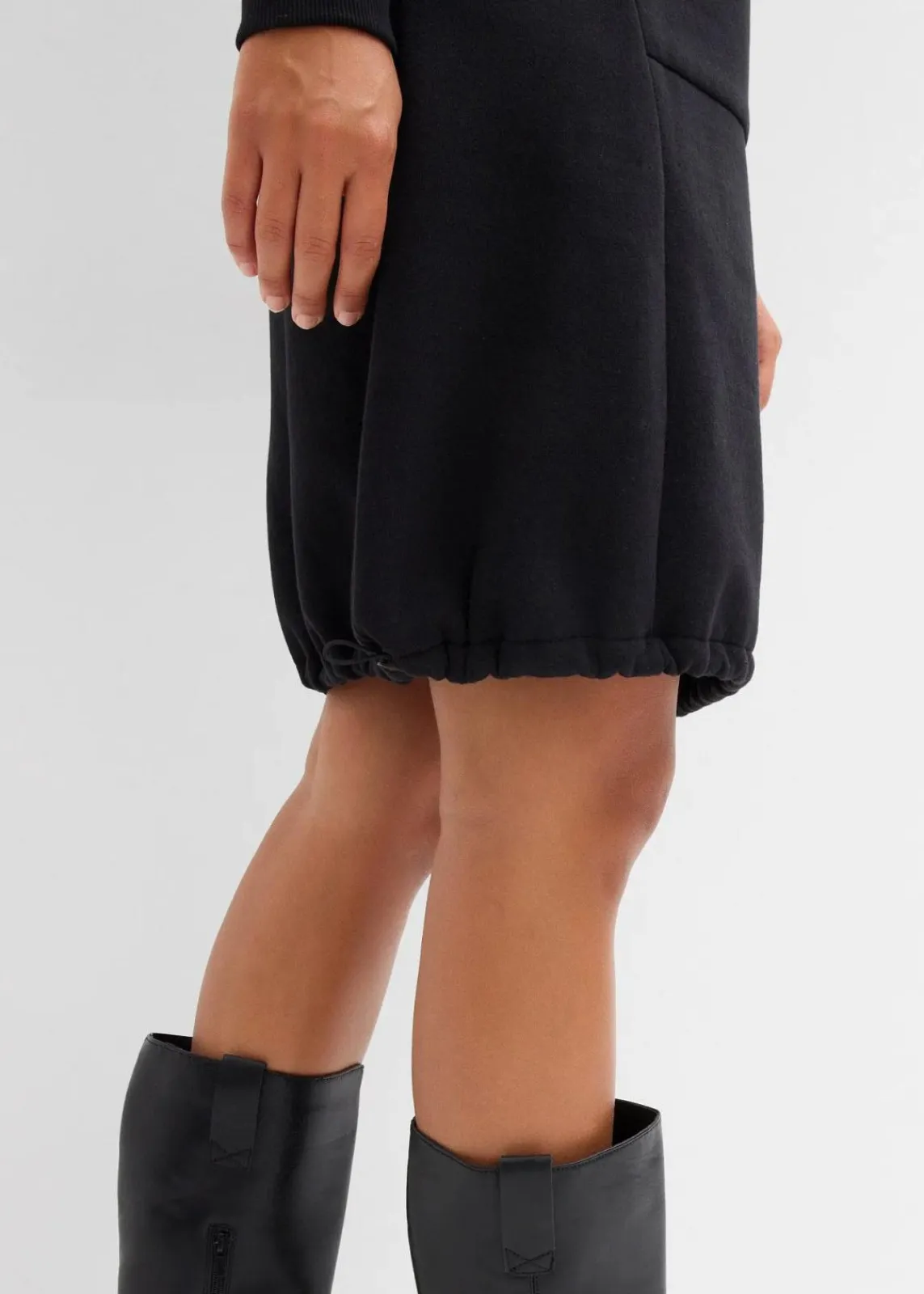 bonprix Kleider|Sweat^Sweatkleid aus Baumwoll-Mix schwarz