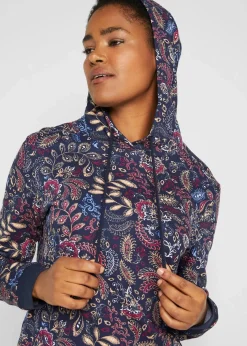 bonprix Bekleidung·Blusen & Tuniken|Bekleidung·Pullover & Strickjacken^Sweatkleid, bedruckt, langarm dunkelblau Paisley