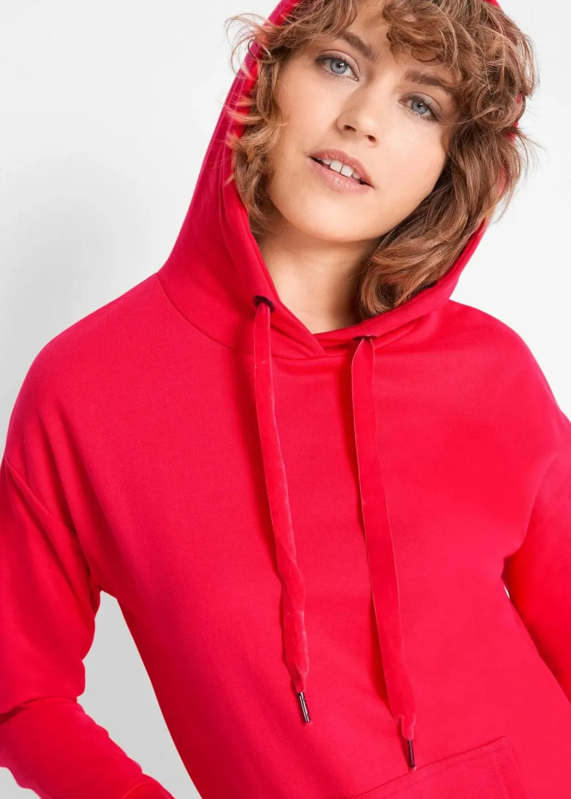 bonprix Kleider|Sweat^Sweatkleid mit Bio-Baumwolle erdbeere