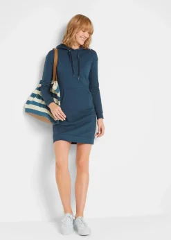 bonprix Kleider|Sweat^Sweatkleid mit Bio-Baumwolle dunkelblau